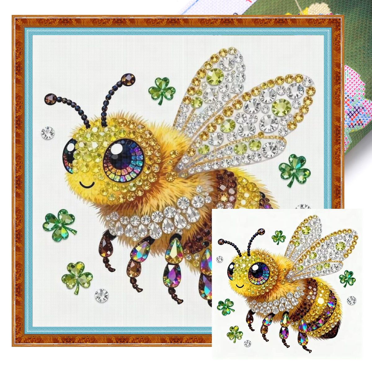 Bee - Full 11CT Stamped Cross Stitch 40x40CM - Huacan
