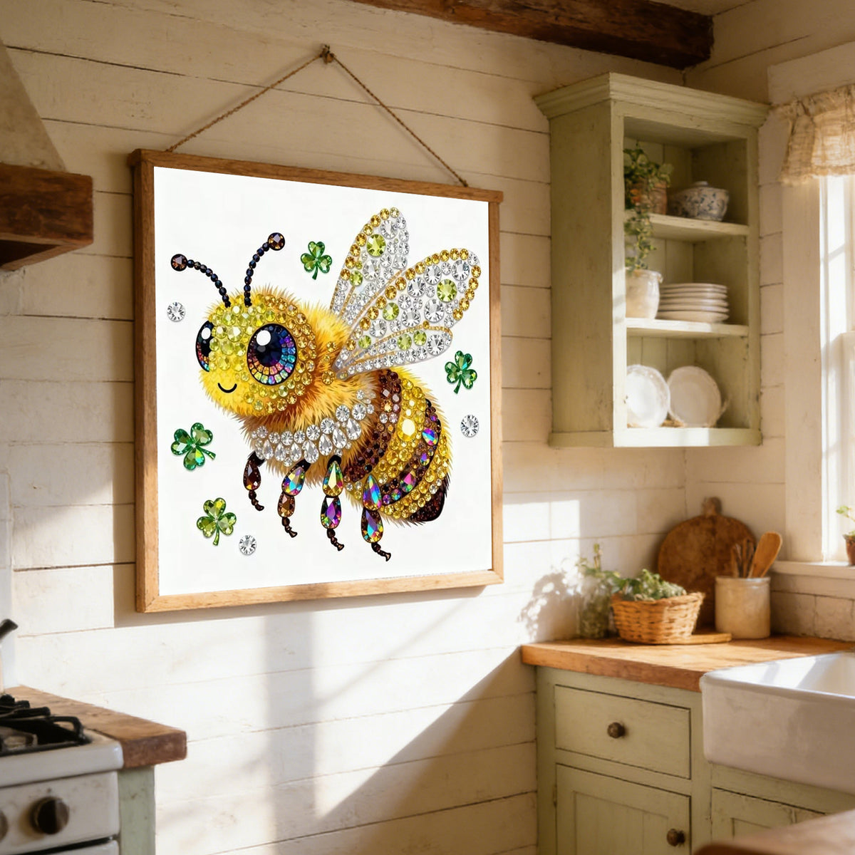 Bee - Full 11CT Stamped Cross Stitch 40x40CM - Huacan