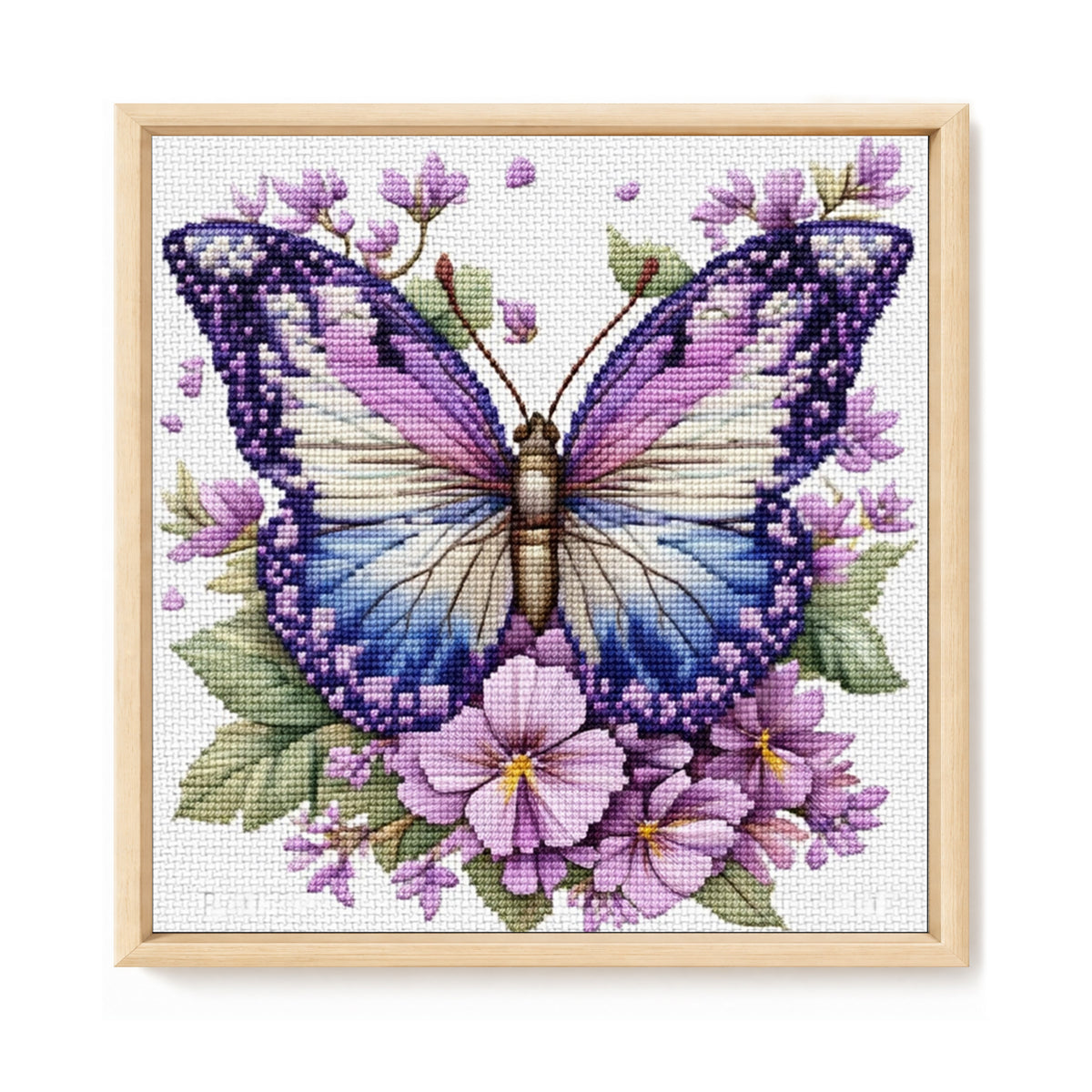 Lavendelschmetterling – Vollständiges 11CT gestempeltes Kreuzstich-Set 45x45CM – Huacan