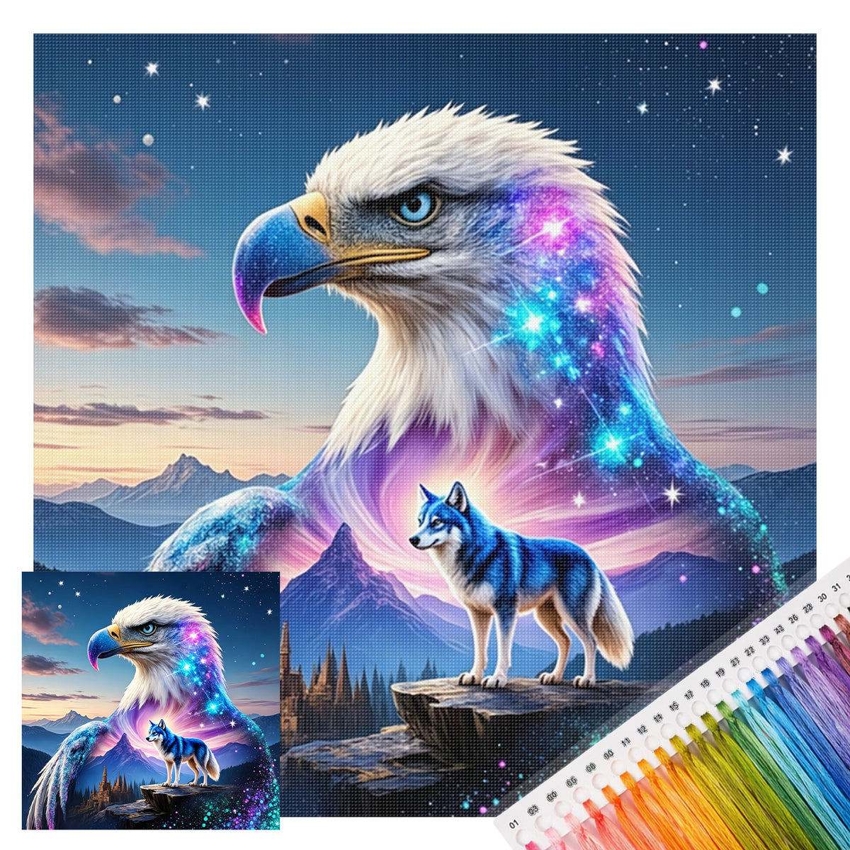 Star River Watcher - Full 11CT Stamped Cross Stitch 45x45CM - Huacan