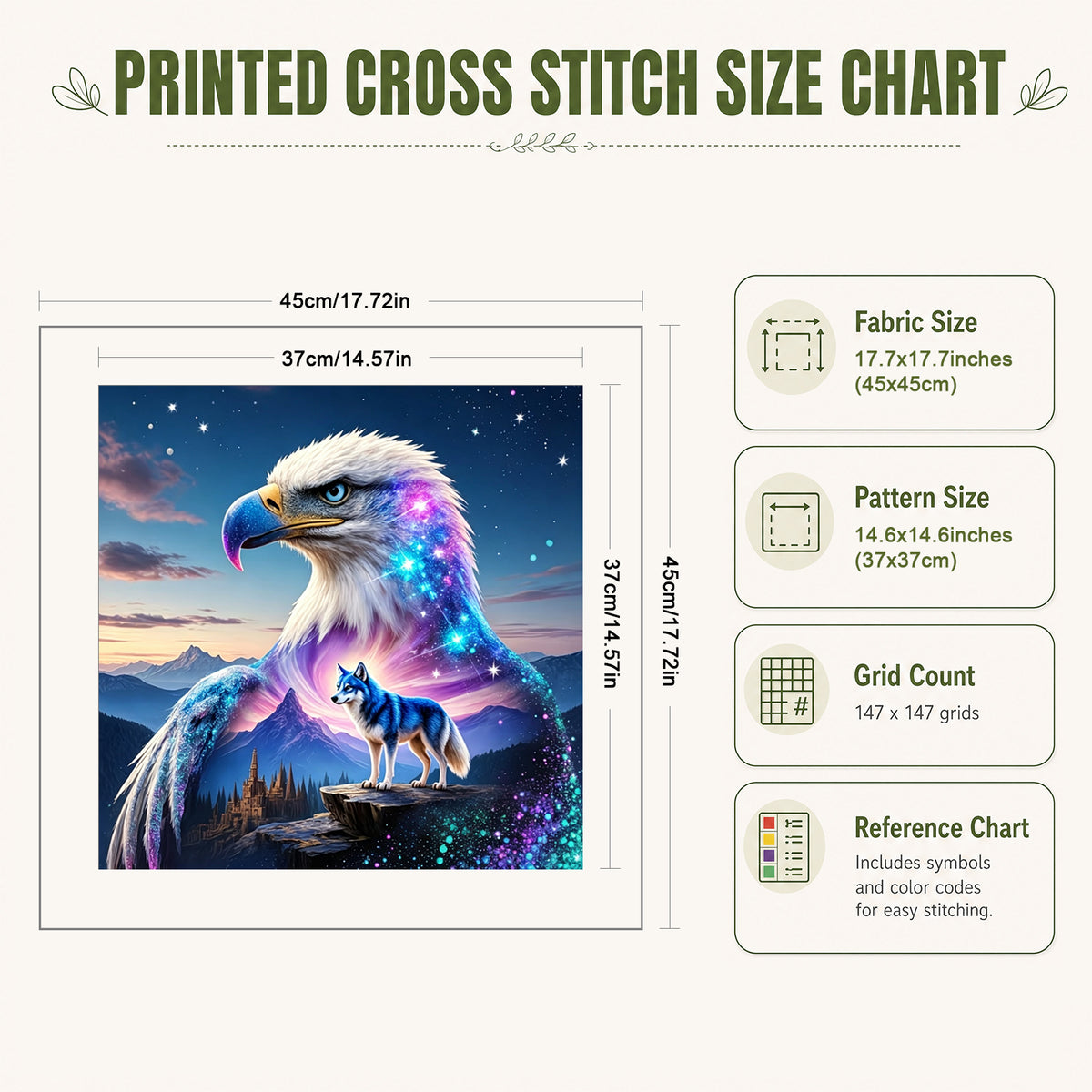 Star River Watcher - Full 11CT Stamped Cross Stitch 45x45CM - Huacan