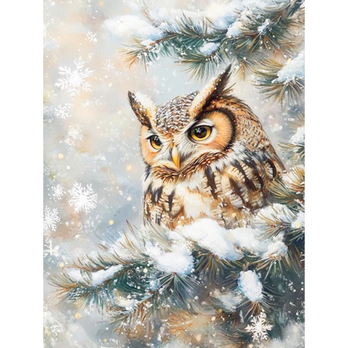 Winter Owl Forest - Full 11CT Stamped Cross Stitch 45x60CM - Huacan
