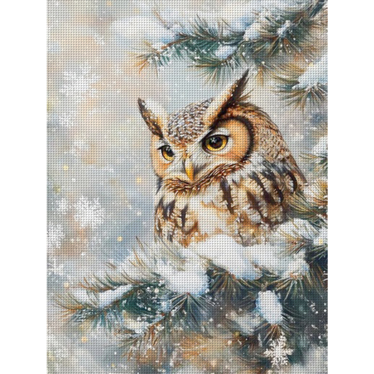 Winter Owl Forest - Full 11CT Stamped Cross Stitch 45x60CM - Huacan