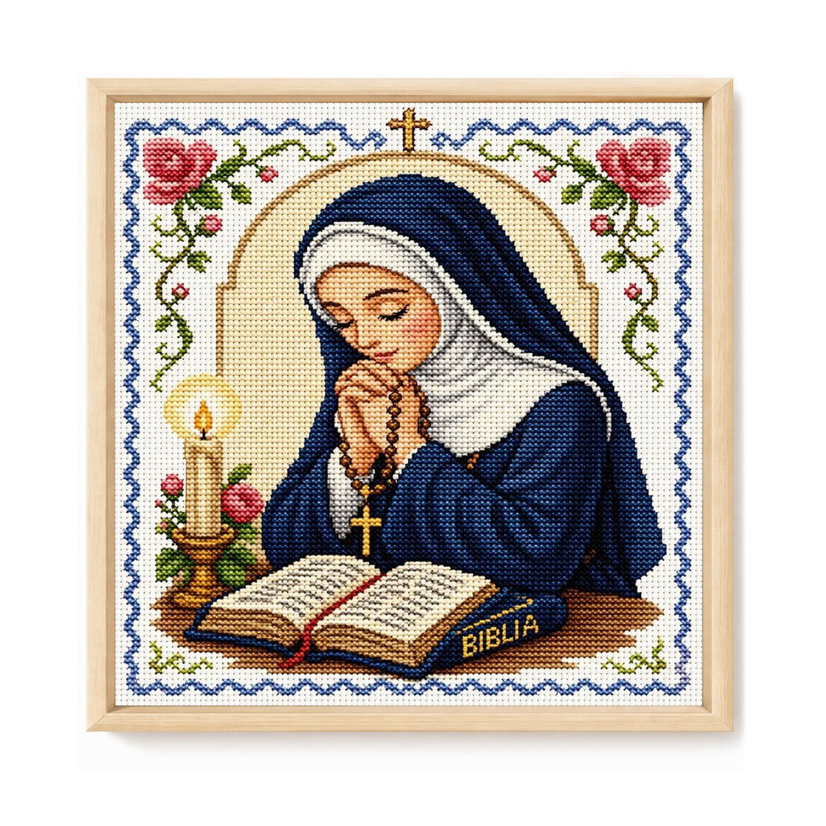 Virgin Mary Praying - Full 11CT Stamped Cross Stitch 45x45CM - Huacan