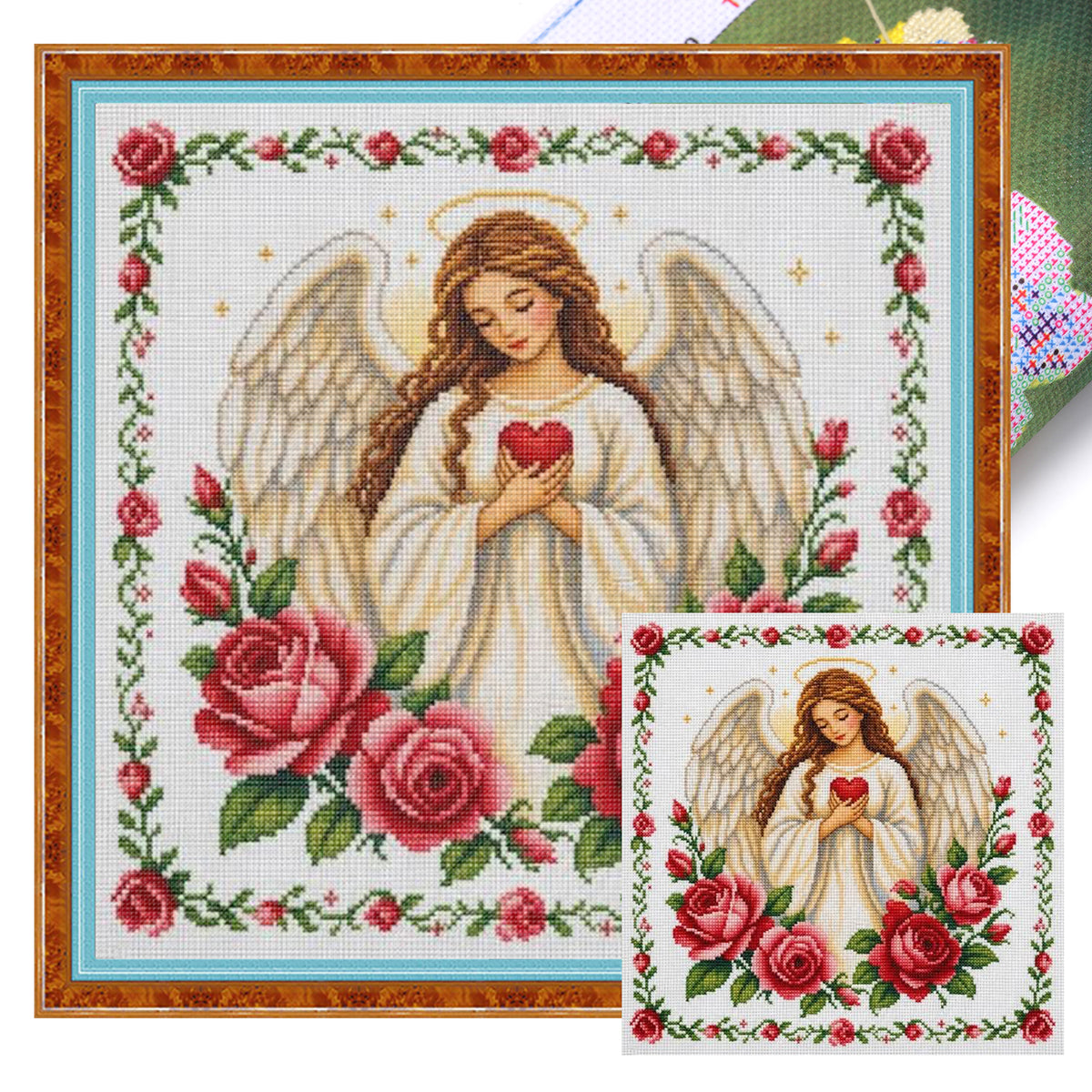 Angel - Full 11CT Stamped Cross Stitch 45x45CM - Huacan