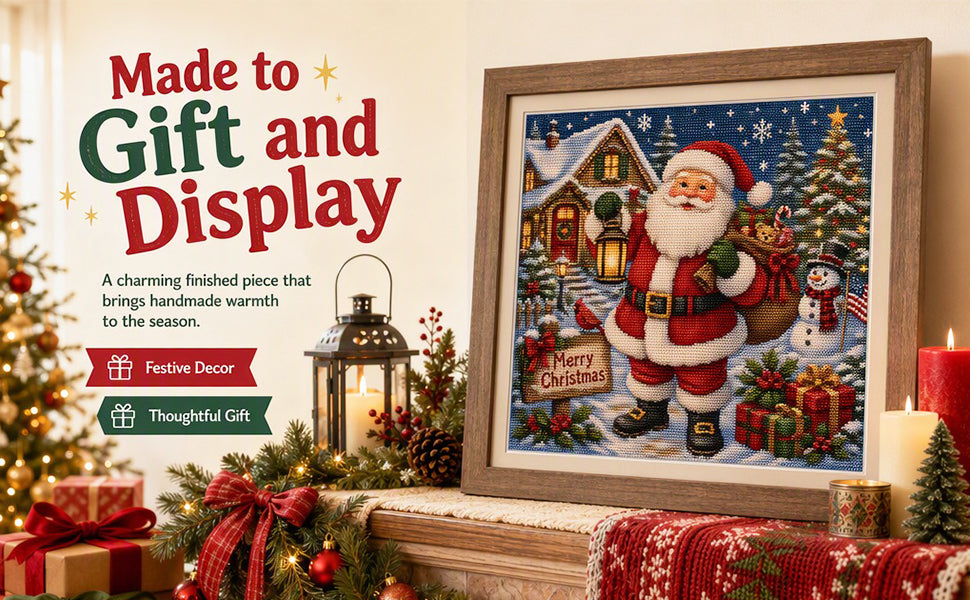 Santa Claus - Full 11CT Stamped Cross Stitch 45x45CM - Huacan