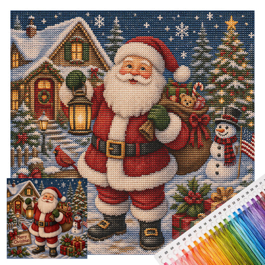 Weihnachtsmann - Vollständiges 11CT Stempel-Kreuzstichset 45x45CM - Huacan