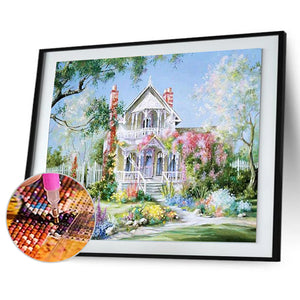 Country Cottage 30*40CM(Canvas) Round Drill Diamond Painting