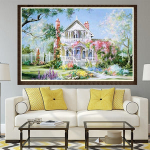 Country Cottage 30*40CM(Canvas) Round Drill Diamond Painting