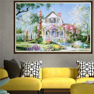 Country Cottage 30*40CM(Canvas) Round Drill Diamond Painting