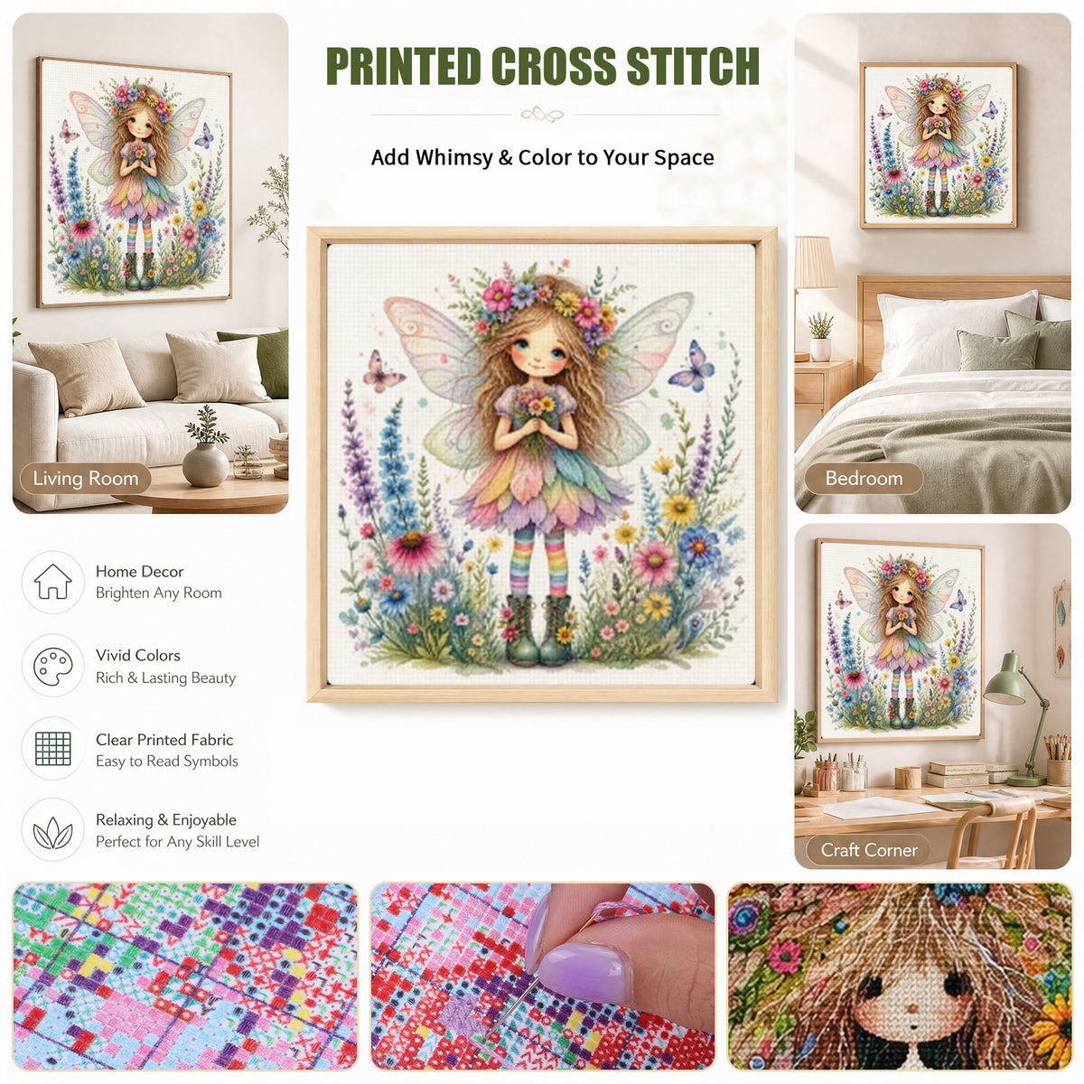 Girl - Full 11CT Stamped Cross Stitch 45x45CM - Yishu