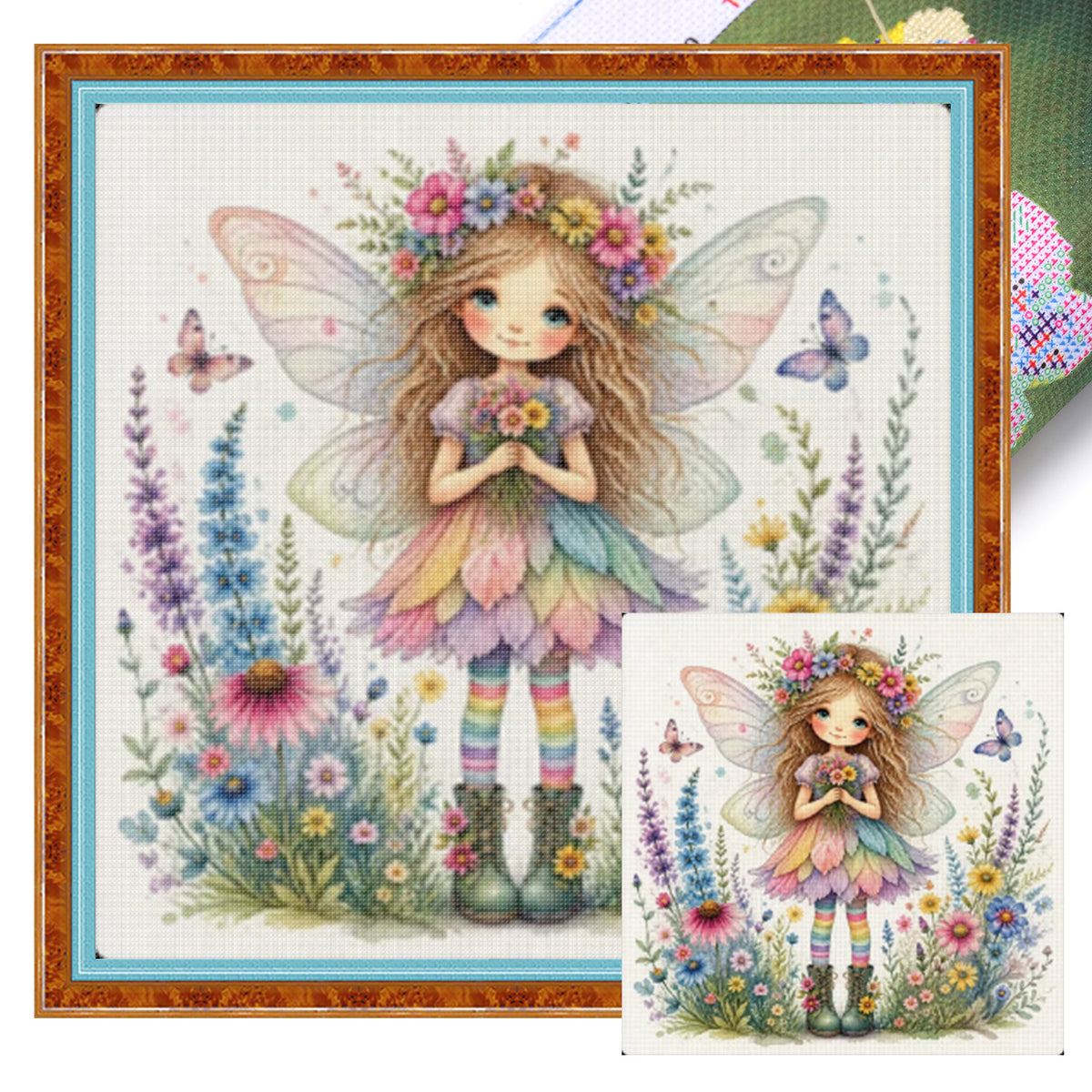Girl - Full 11CT Stamped Cross Stitch 45x45CM - Yishu