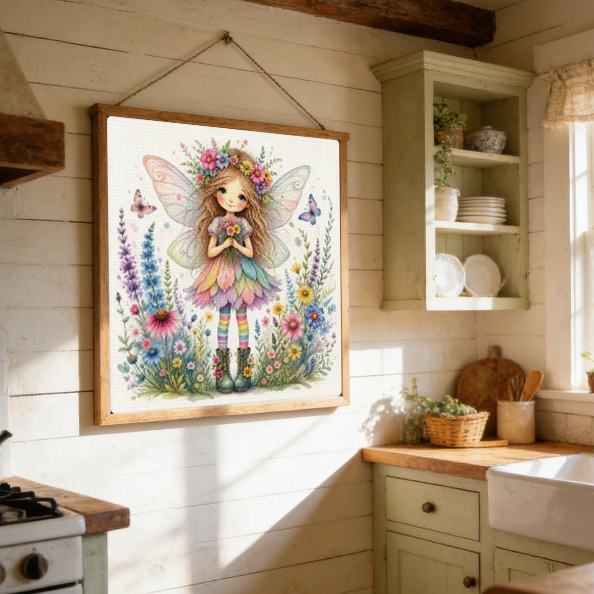 Girl - Full 11CT Stamped Cross Stitch 45x45CM - Yishu