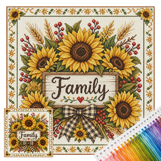 Warm Sunshine And Home Whispers - Full 11CT Stamped Cross Stitch 45x45CM - Huacan