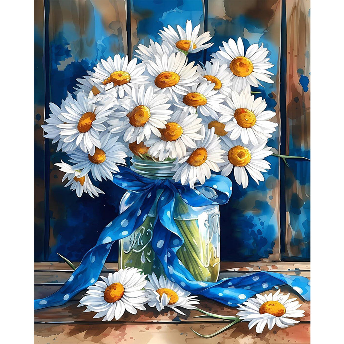 Band-Gänseblümchen – Vollständiges 11CT Stempel-Kreuzstich-Set 40x50CM – Huacan