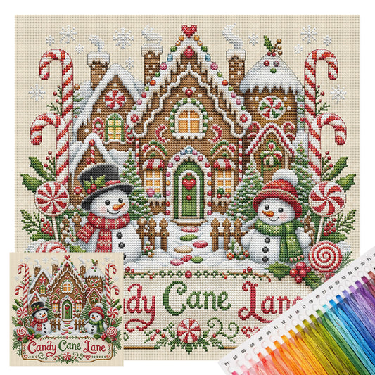 Ginger Home – Vollständiges 11CT Stempel-Kreuzstich-Set 45x45CM – Huacan