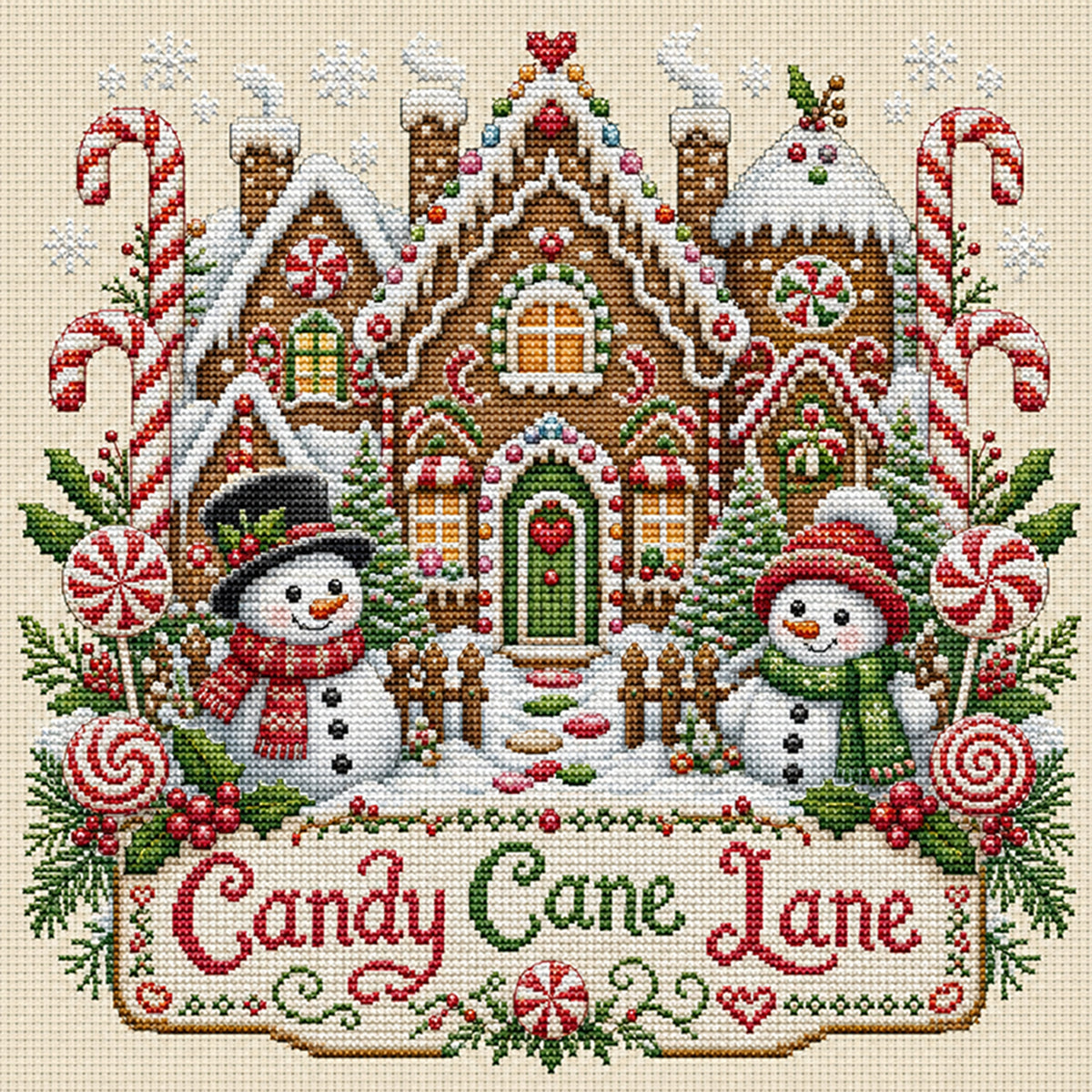 Ginger Home – Vollständiges 11CT Stempel-Kreuzstich-Set 45x45CM – Huacan