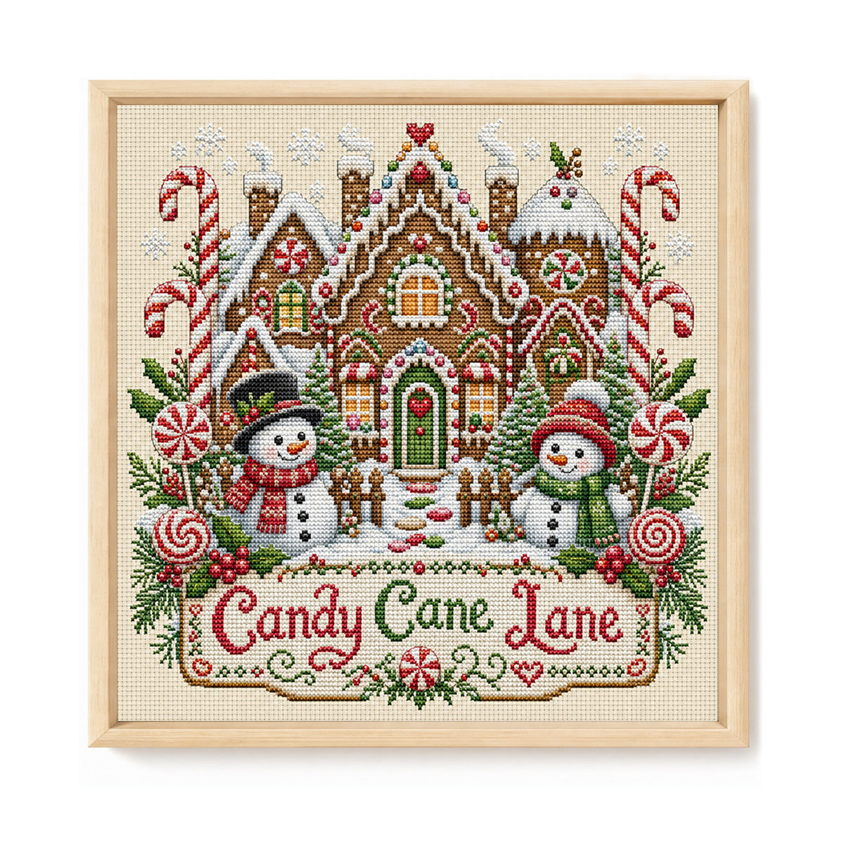 Ginger Home – Vollständiges 11CT Stempel-Kreuzstich-Set 45x45CM – Huacan