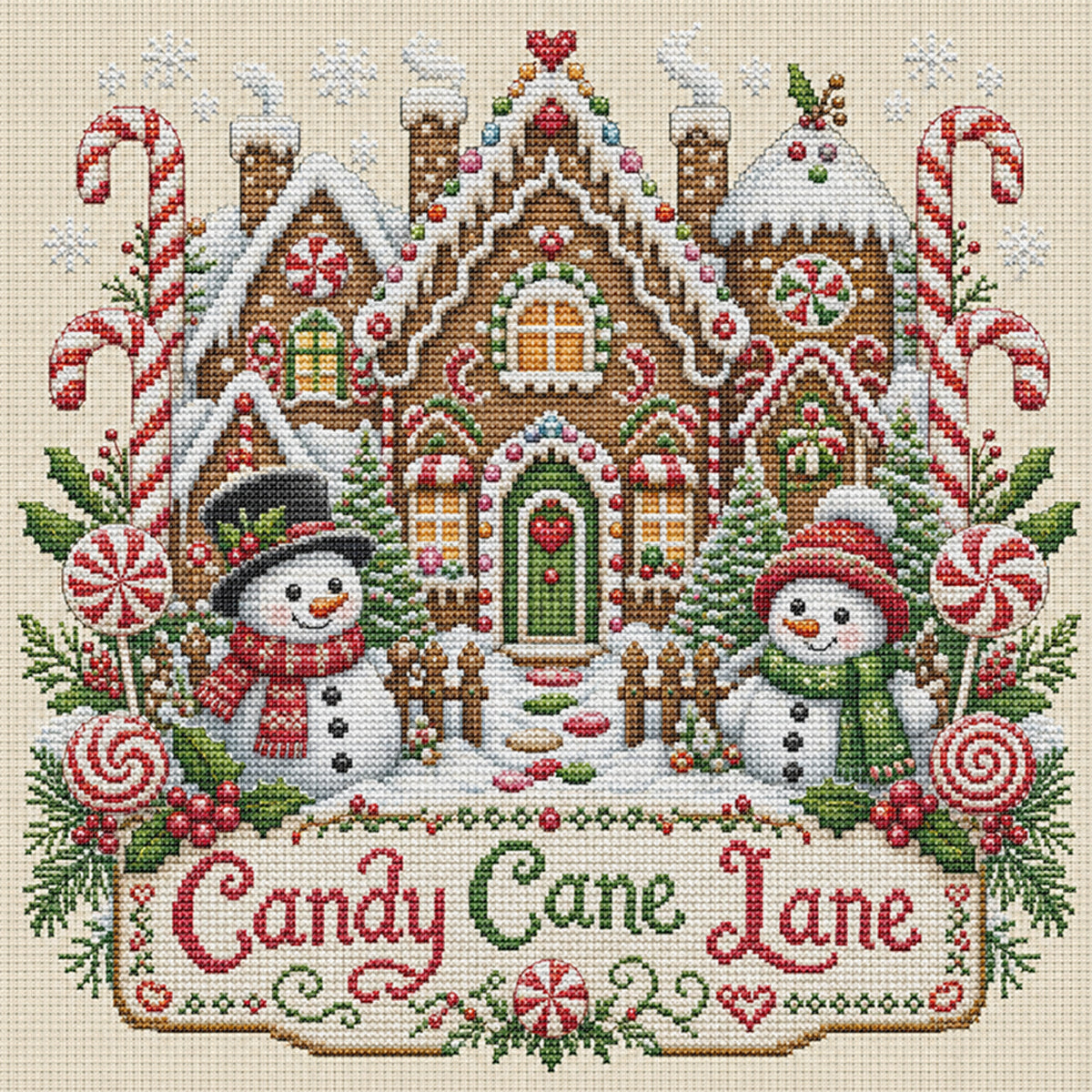 Ginger Home – Vollständiges 11CT Stempel-Kreuzstich-Set 45x45CM – Huacan