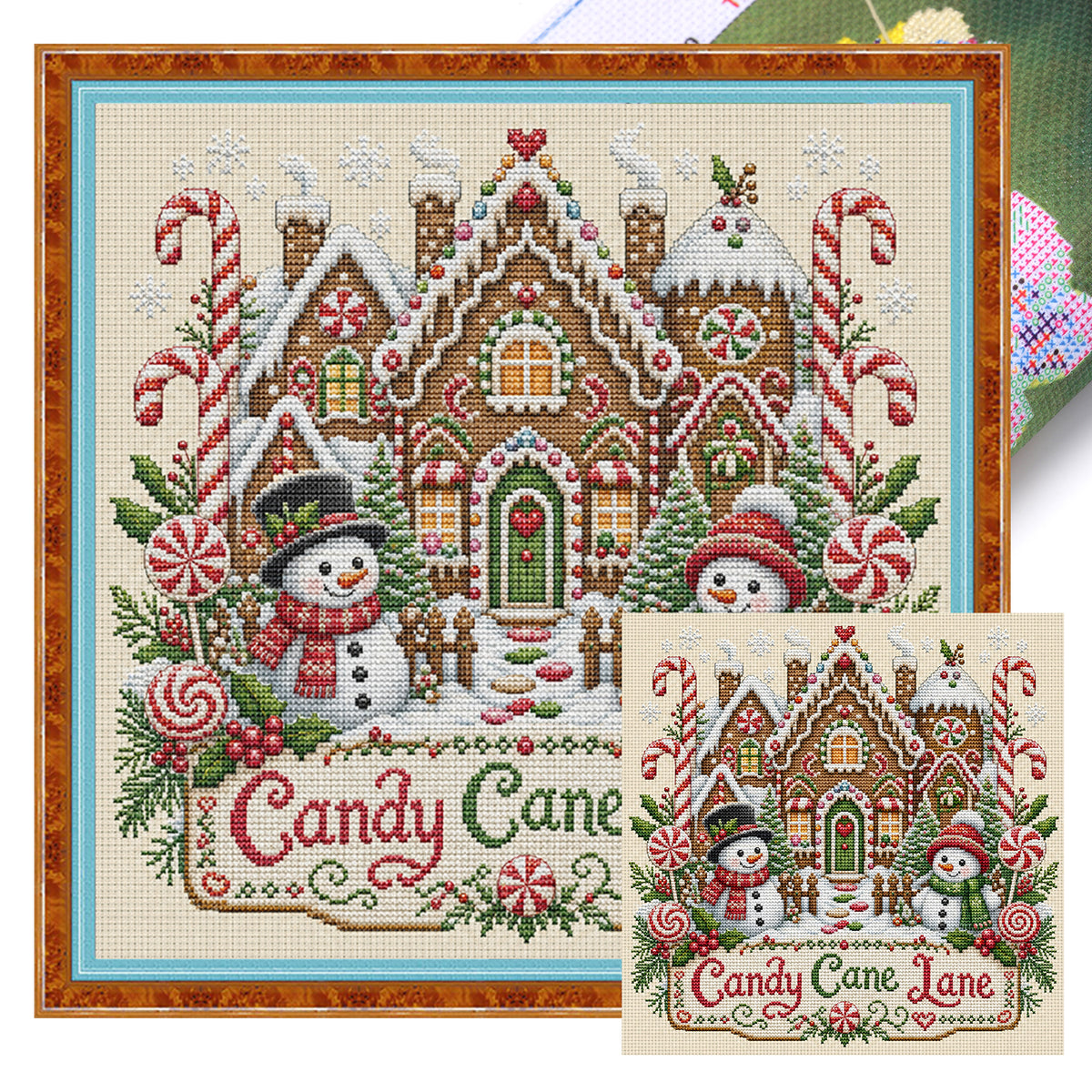Ginger Home – Vollständiges 11CT Stempel-Kreuzstich-Set 45x45CM – Huacan