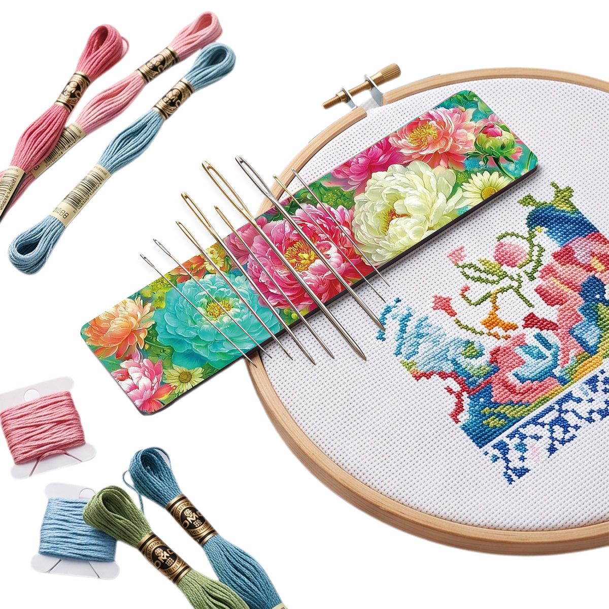 Enchanted Blooms Acrylic Magnetic Sewing Accessory Needle Minder