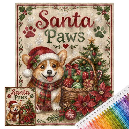 Puppy Joy-Dog - Vollständiges 11CT gestempeltes Kreuzstich-Set 40x50CM - Huacan