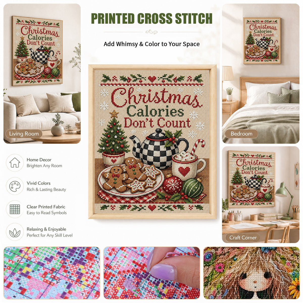 Ginger Treats – Vollständiges 11CT Stempel-Kreuzstich-Set 40x50 cm – Huacan