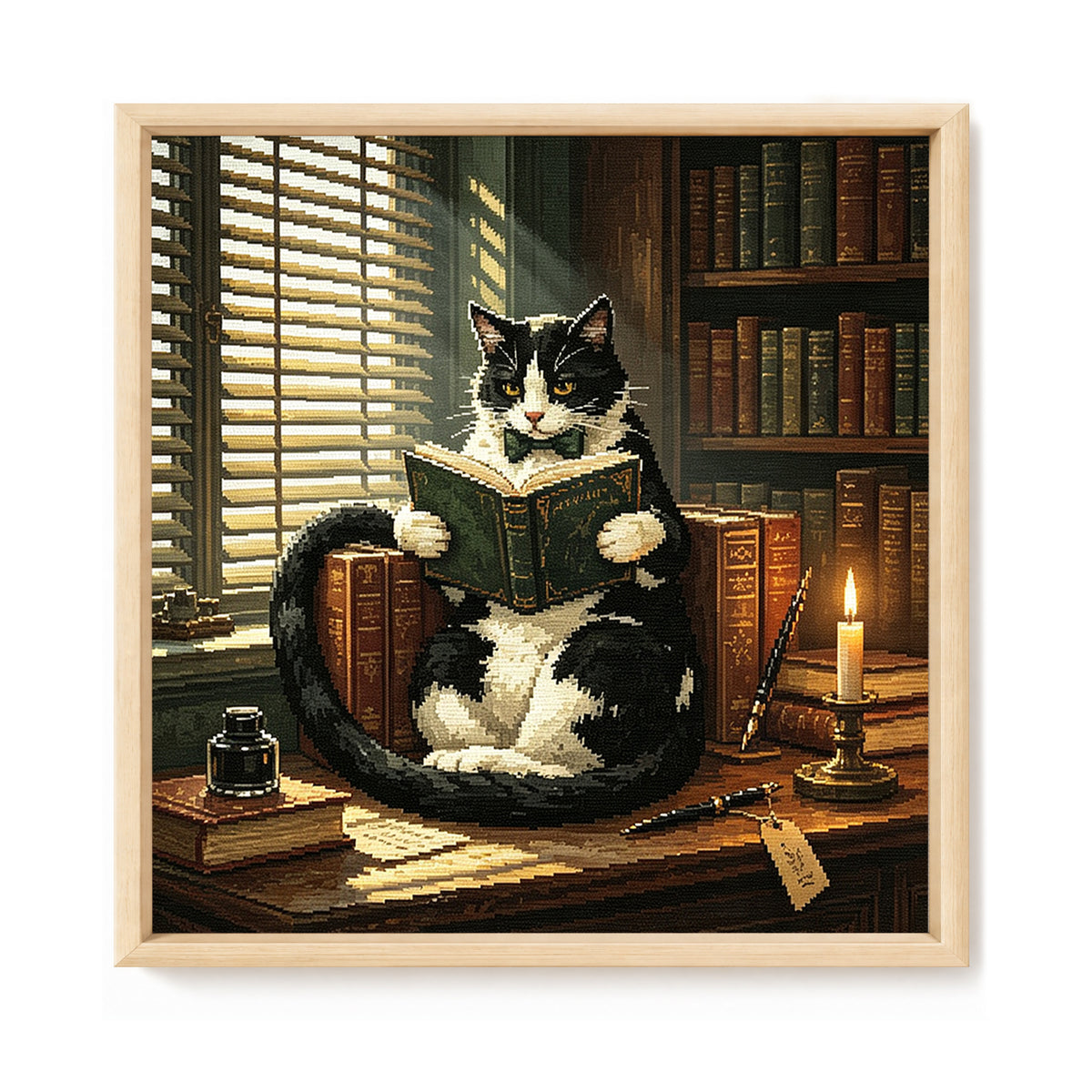 Cat Study - Full 11CT Stamped Cross Stitch 45x45CM - Huacan