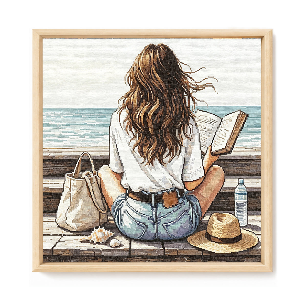 Küstengelesen - Vollständiges 11CT gestempeltes Kreuzstich-Set 45x45CM - Huacan