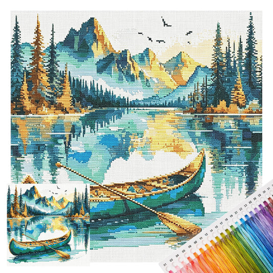 See-Kanu - Vollständiges 11CT Stempel-Kreuzstich-Set 45x45CM - Huacan