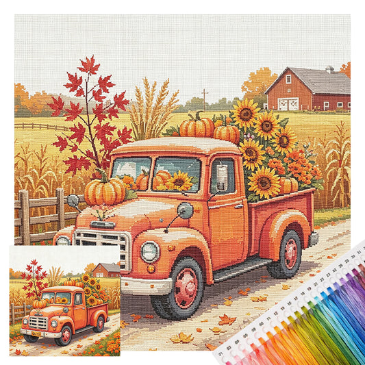 Erntewagen - Vollständiges 14CT Stanz-Kreuzstich-Set 30x30CM - Huacan