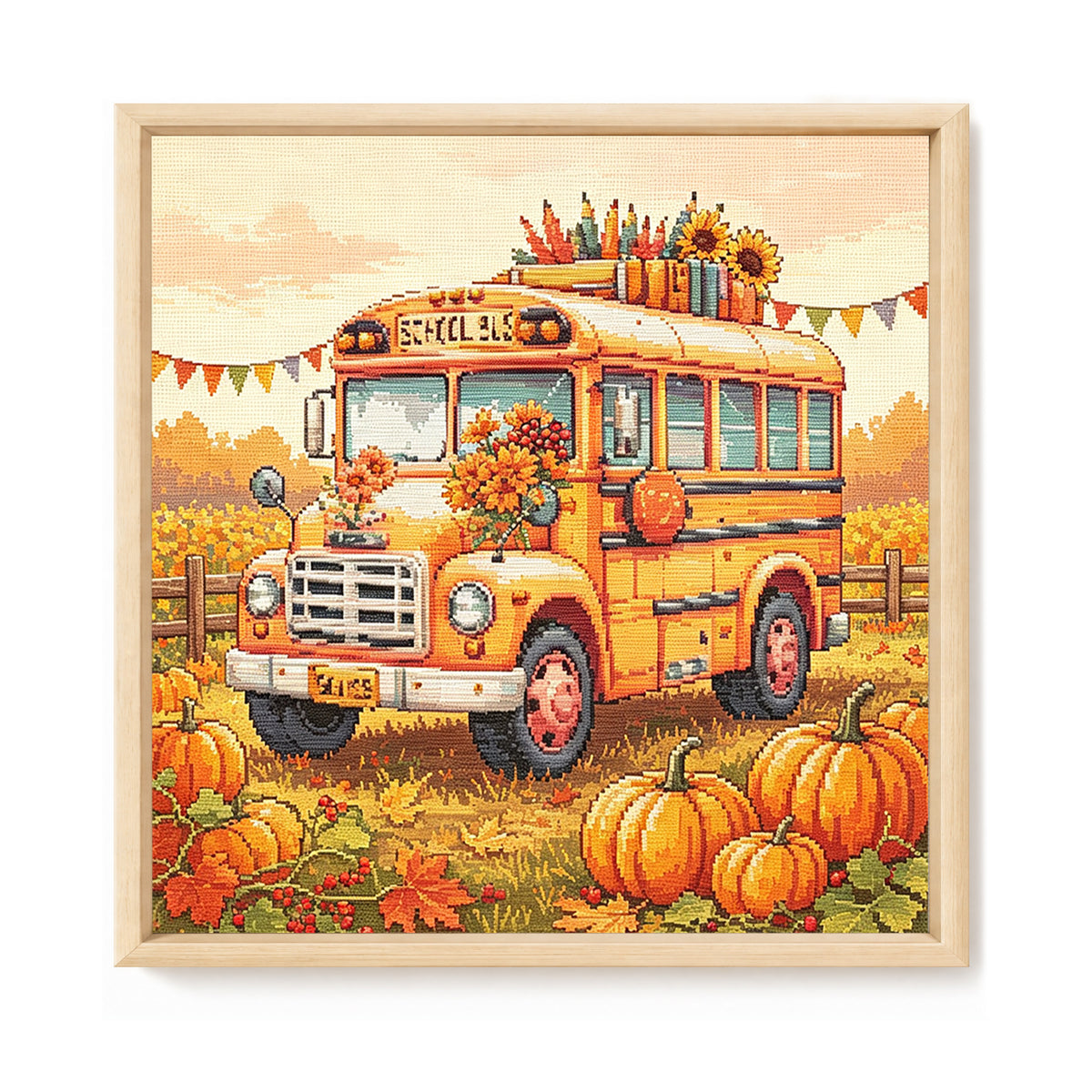 Autumn Shuttle - Full 14CT Stamped Cross Stitch 30x30CM - Huacan