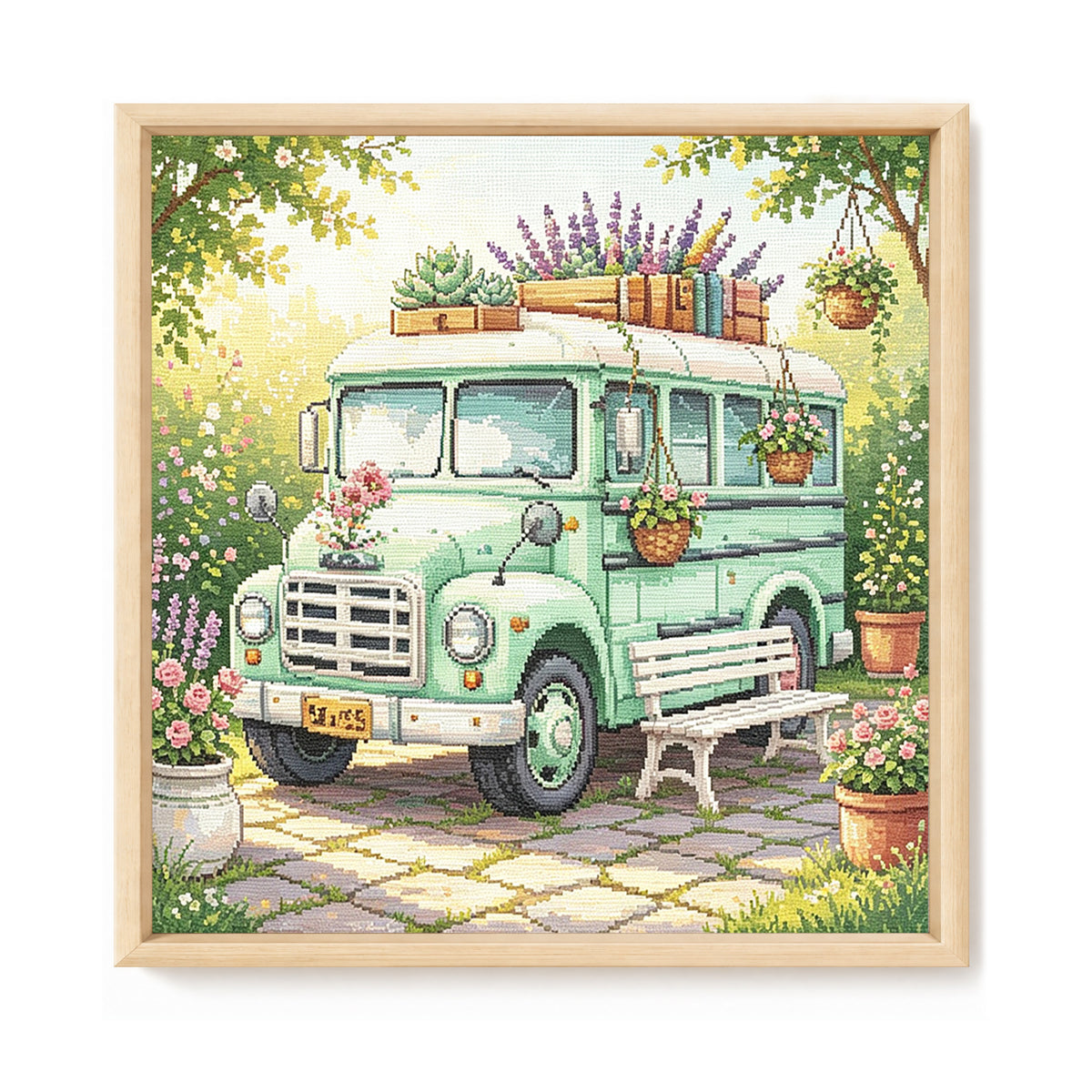 Bloom Van - Full 14CT Stamped Cross Stitch 30x30CM - Huacan