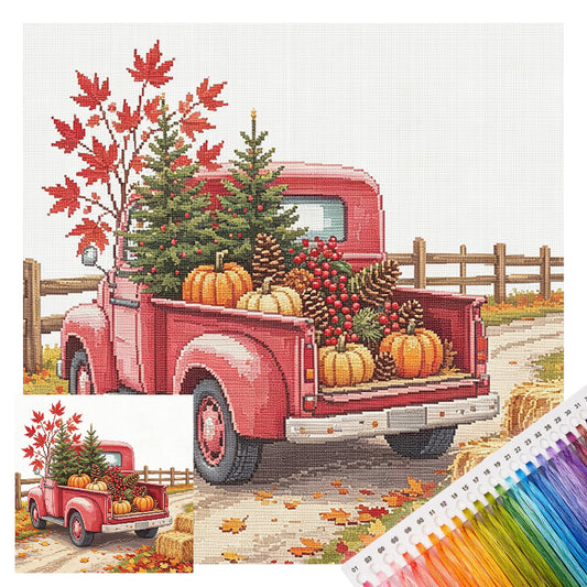 Herbsternte – Vollständiges 14CT gestempeltes Kreuzstichset 30x30CM – Huacan