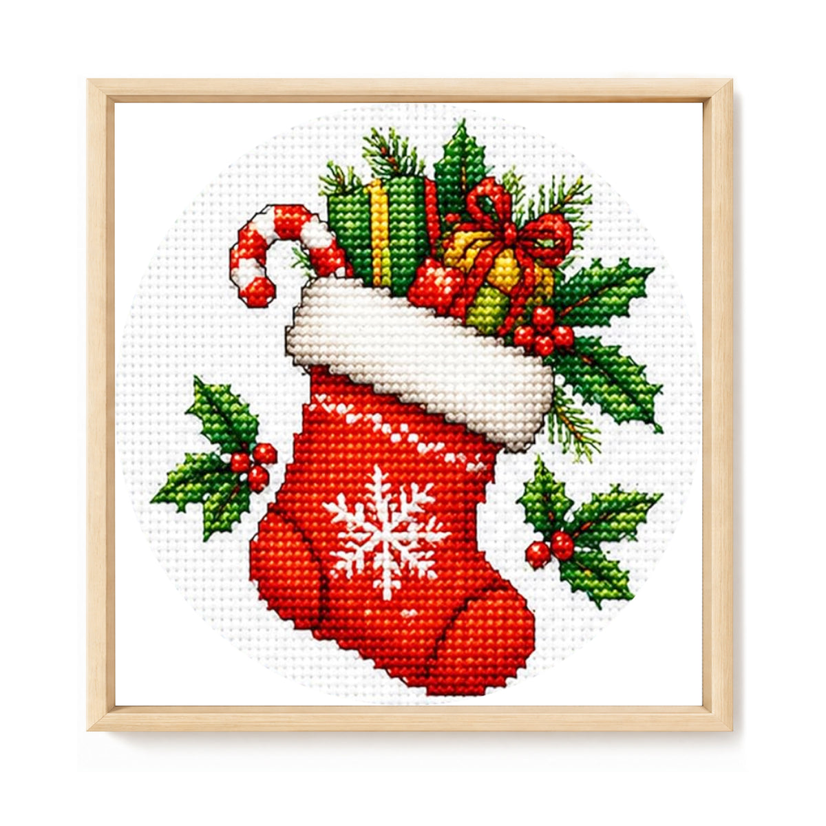 Geschenkstrumpf – Vollständiges 11CT gestempeltes Kreuzstich-Set 26x26CM – Huacan