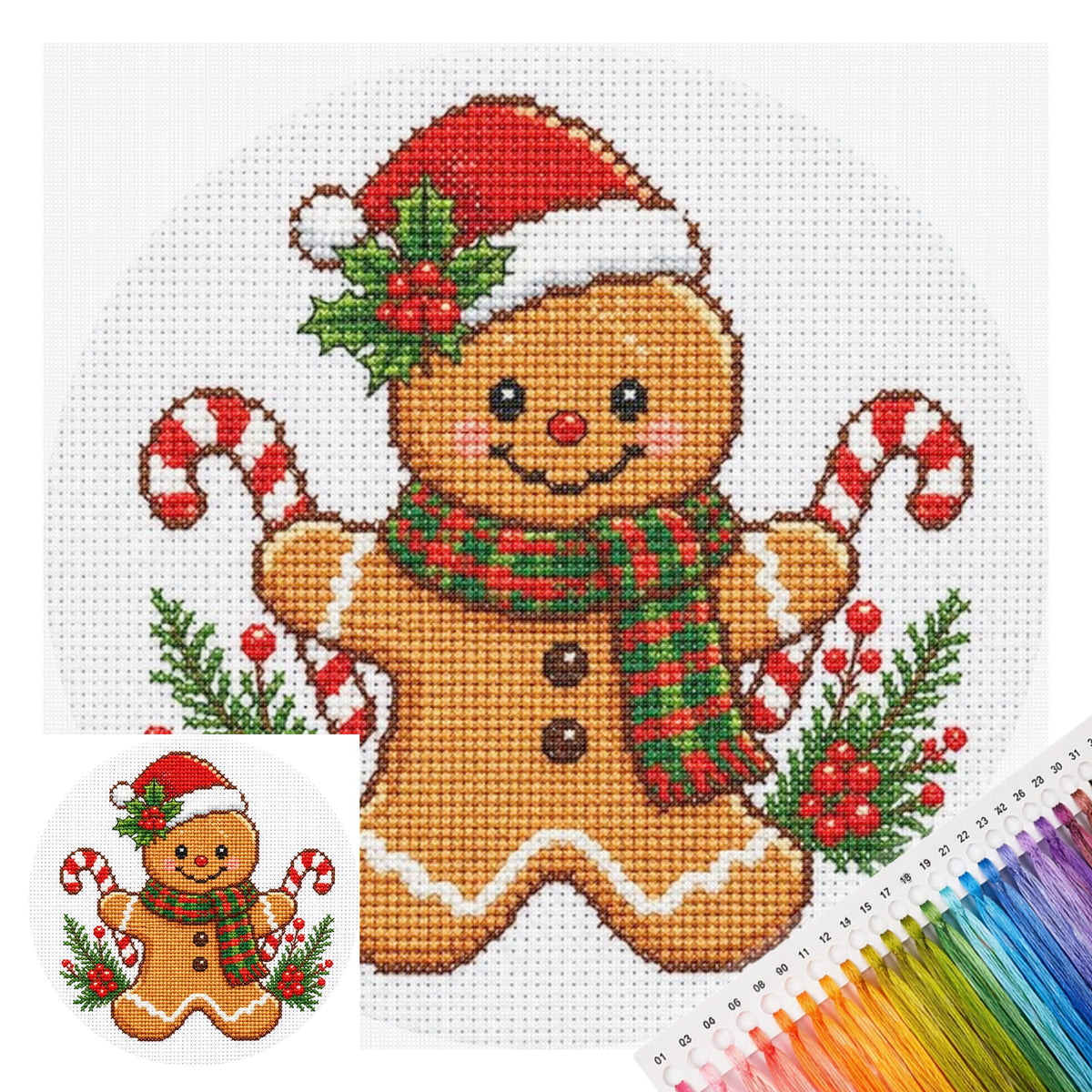 Ginger Man - Full 11CT Stamped Cross Stitch 26x26CM - Huacan