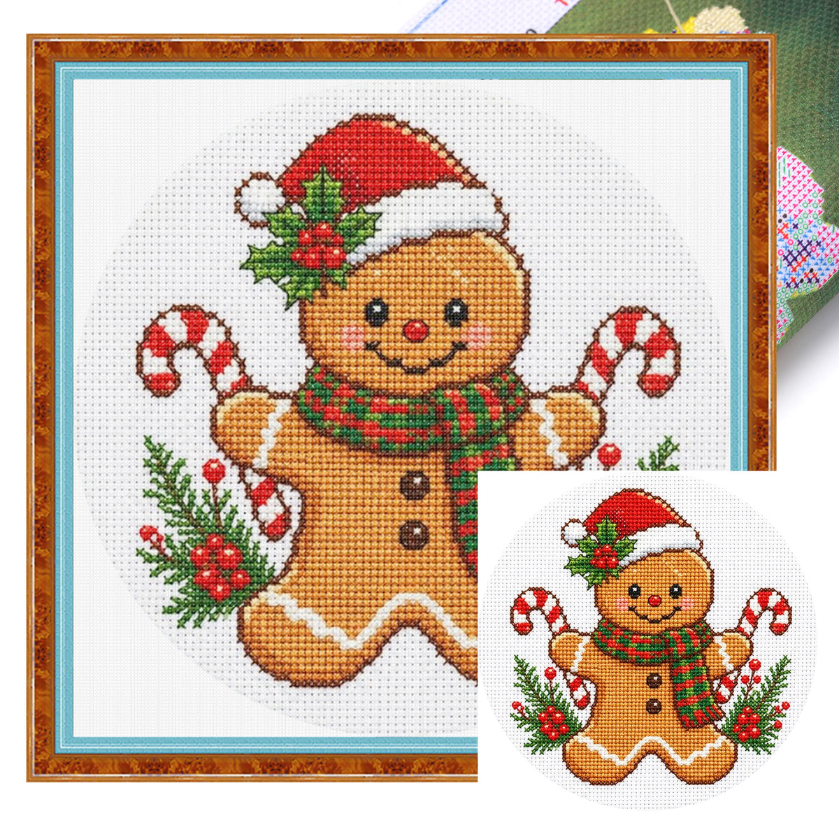Ginger Man - Full 11CT Stamped Cross Stitch 26x26CM - Huacan