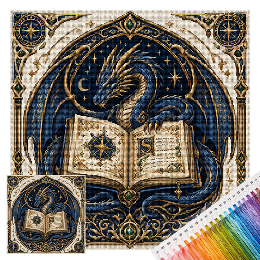 Sterndrache – Vollständiges 14CT gestempeltes Kreuzstich-Set 40x40 cm – Huacan