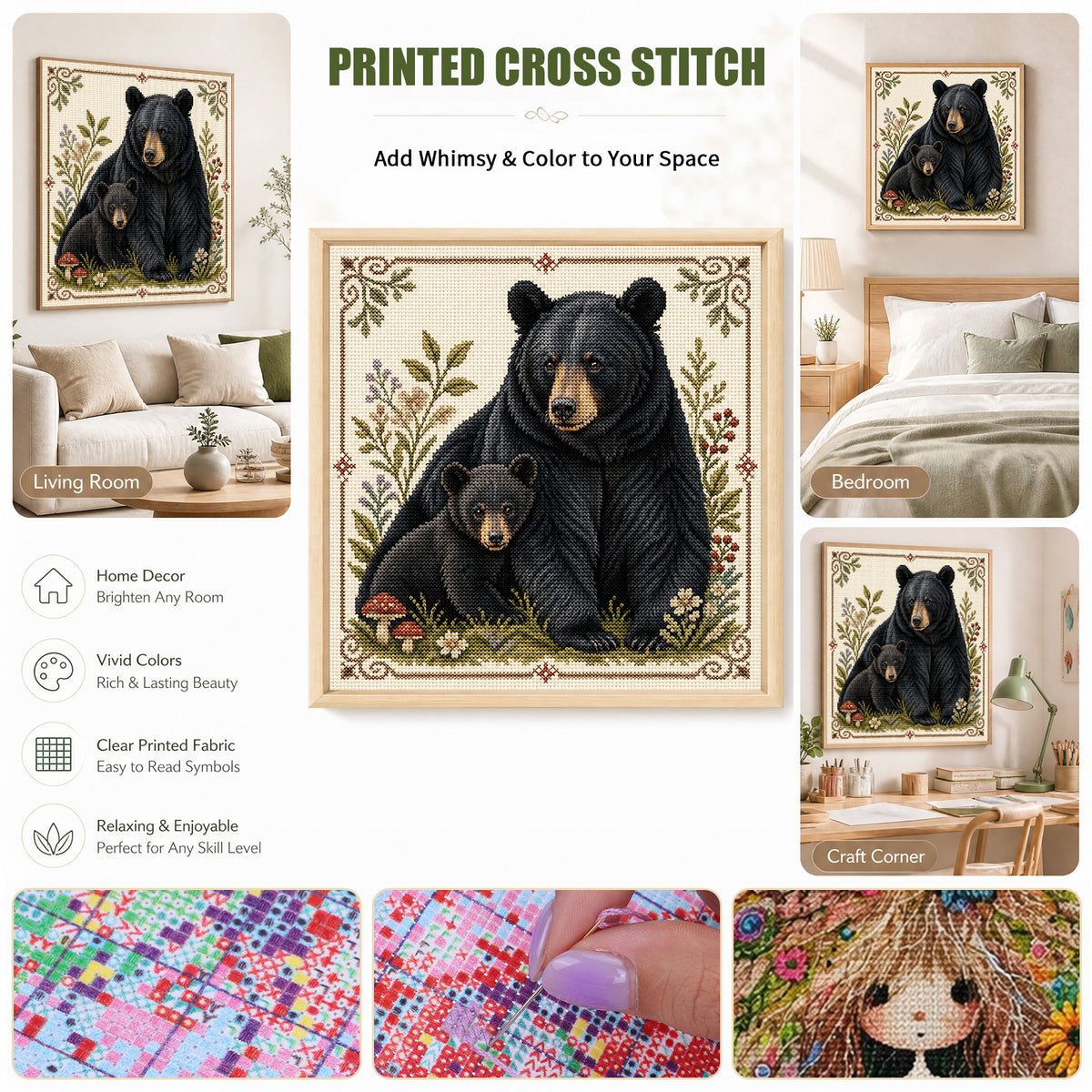 Forest Tales - Full 11CT Stamped Cross Stitch 40x40CM - Huacan