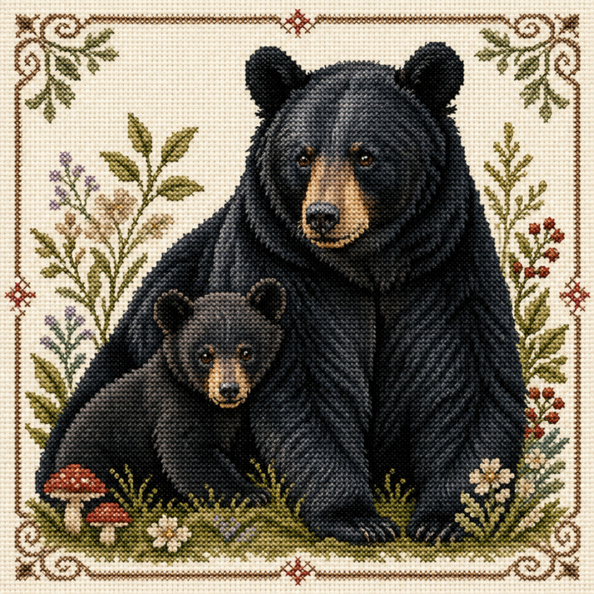 Forest Tales - Full 11CT Stamped Cross Stitch 40x40CM - Huacan
