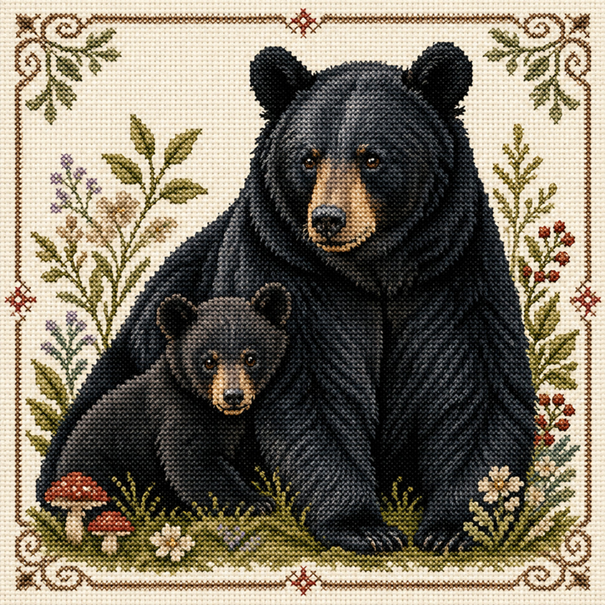 Forest Tales - Full 11CT Stamped Cross Stitch 40x40CM - Huacan