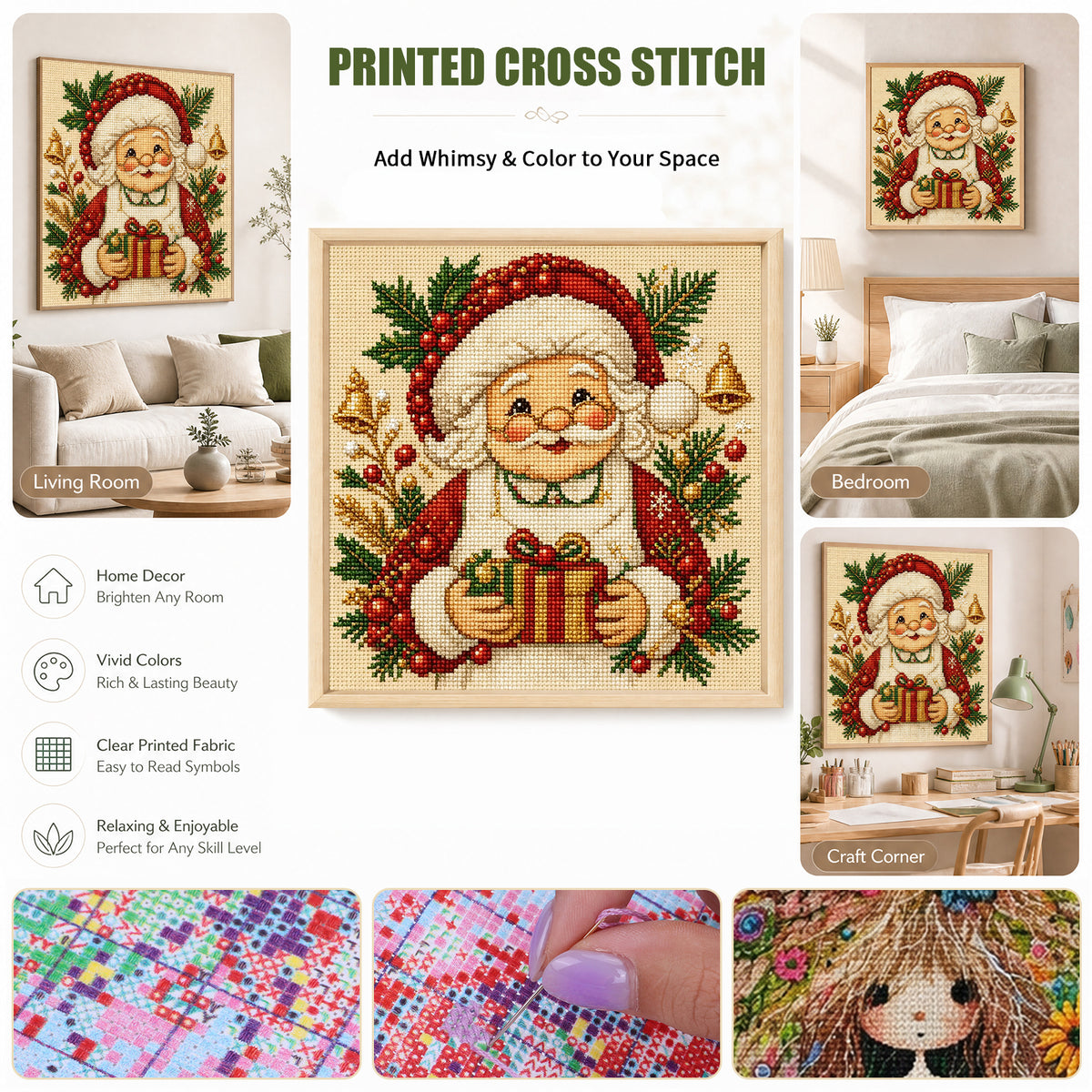 Winter Saint - Full 14CT Stamped Cross Stitch 30x30CM - Huacan