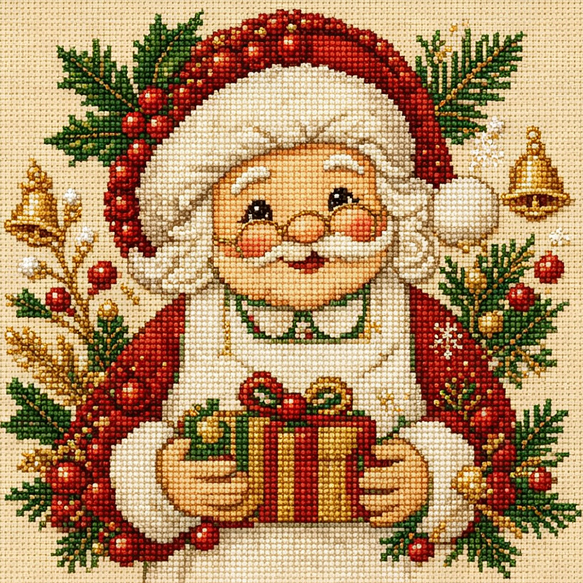 Winter Saint - Full 14CT Stamped Cross Stitch 30x30CM - Huacan
