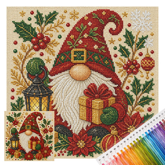 Weihnachtswichtel – Vollständiges 14CT gestempeltes Kreuzstich-Set 30x30CM – Huacan