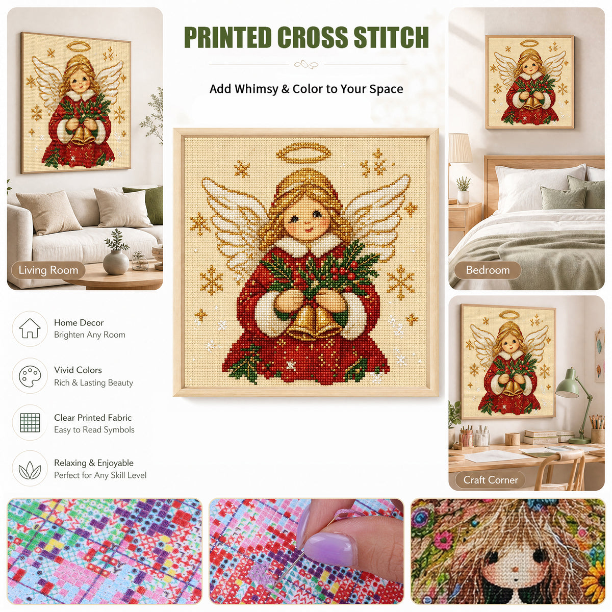 Bell Saint - Full 14CT Stamped Cross Stitch 30x30CM - Huacan