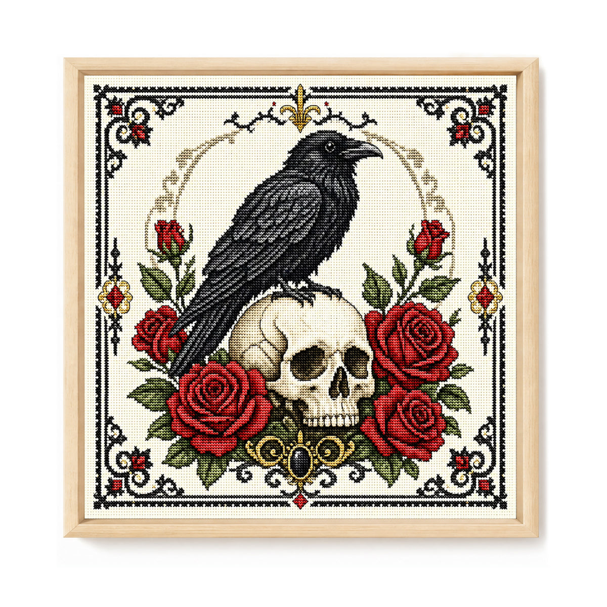 Krähe - Vollständiges 14CT Zählkreuzstich-Set 40*40CM - Yishu