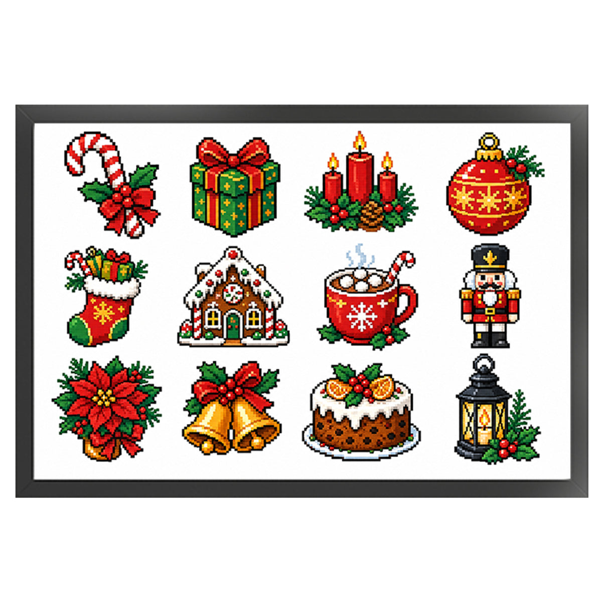 Weihnachtsszenen – Vollständiges 11CT Stempel-Kreuzstich-Set 60x40CM – Huacan