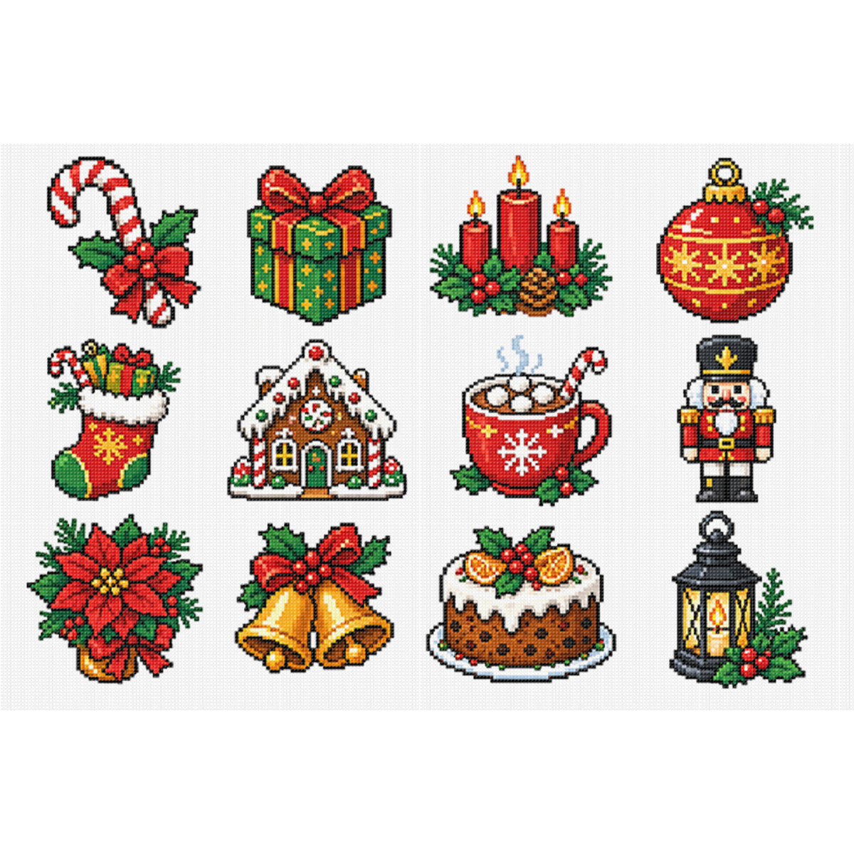 Weihnachtsszenen – Vollständiges 11CT Stempel-Kreuzstich-Set 60x40CM – Huacan