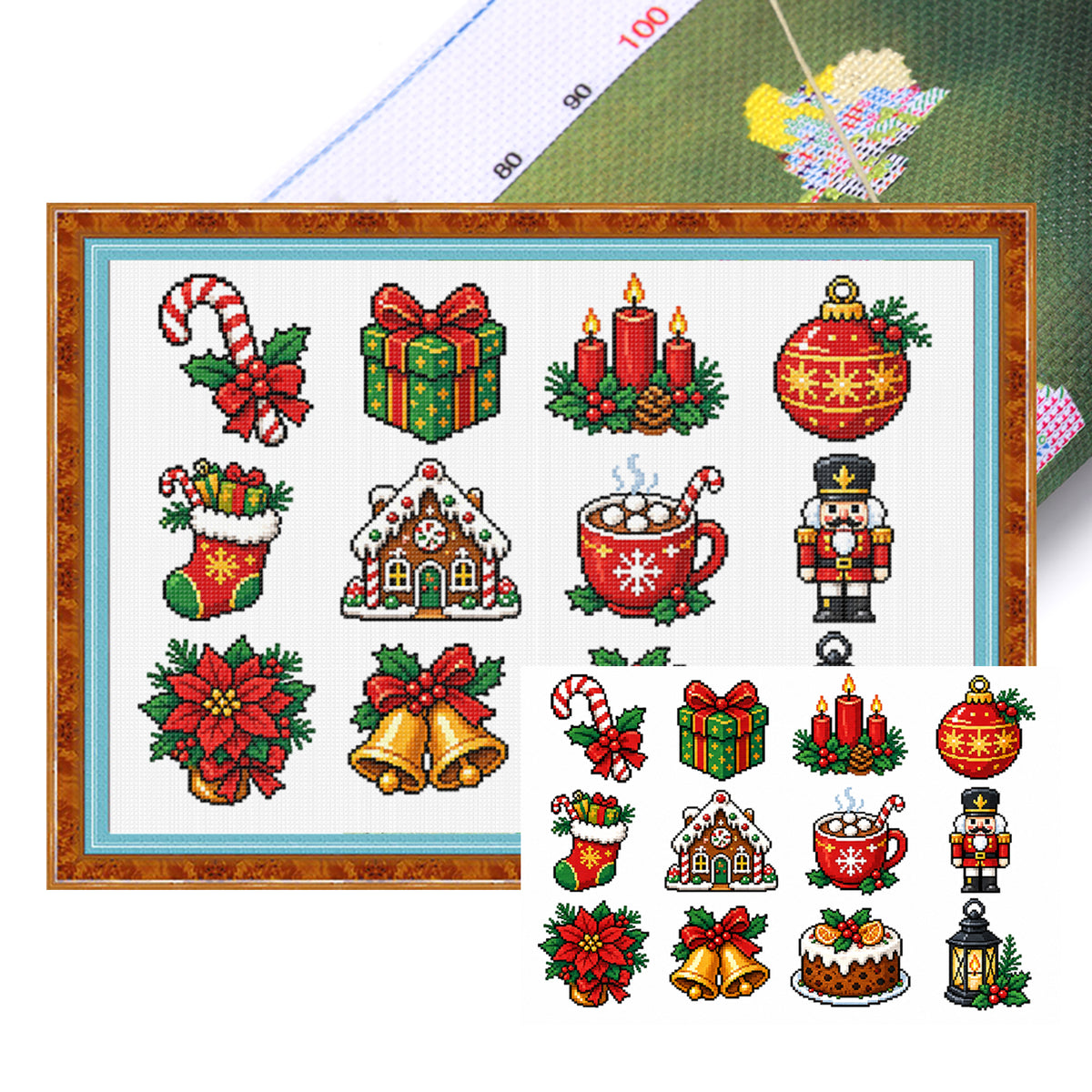 Weihnachtsszenen – Vollständiges 11CT Stempel-Kreuzstich-Set 60x40CM – Huacan
