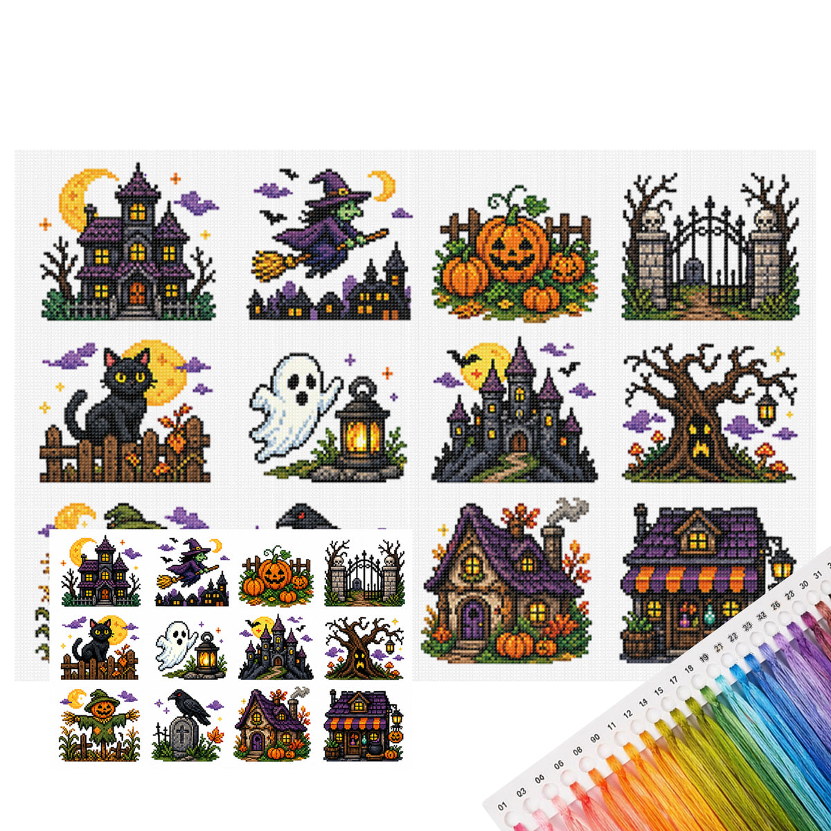 Weihnachtsszenen – Vollständiges 11CT Stempel-Kreuzstichset 60x40CM – Huacan